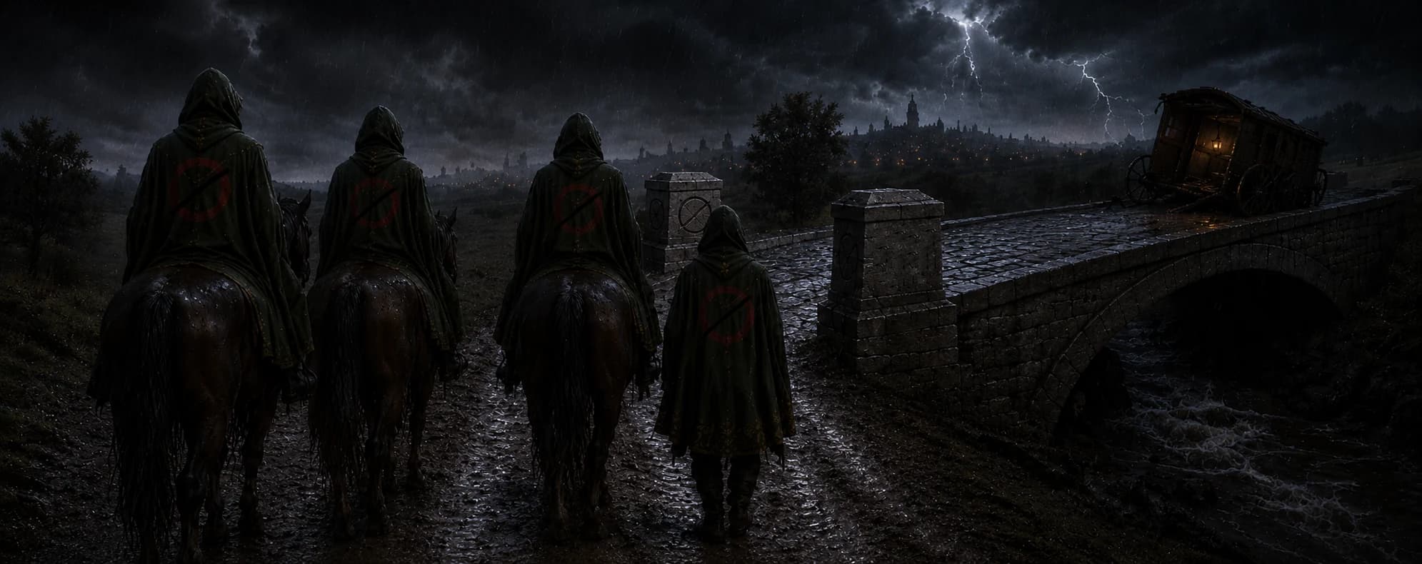 The Wardens approach the Midpoint Bridge during a thunderstorm